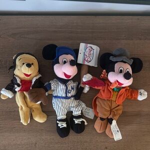Disney Mickey and Friends Plush Trio - Black, Blue, Tan